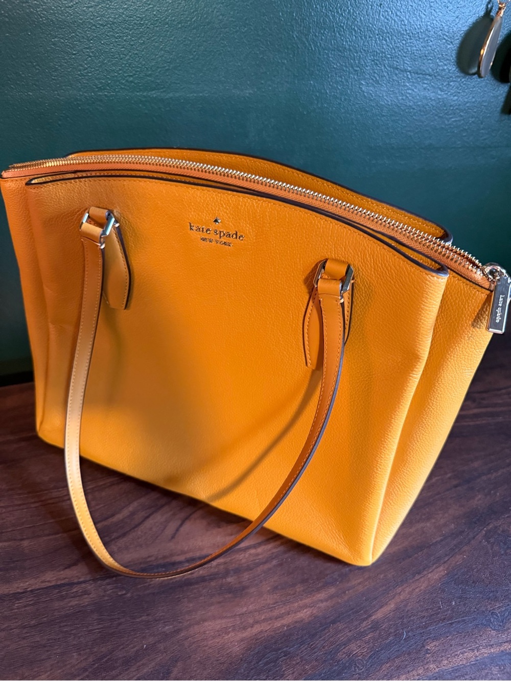 kate spade Bright Yellow Pebbled Leather Tote